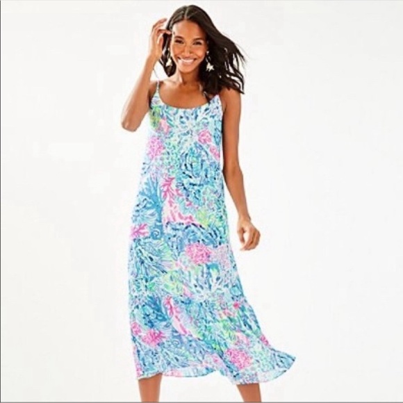 Lilly Pulitzer Winni Midi Dress in Sink or Swim print. Size M - Picture 3 of 12